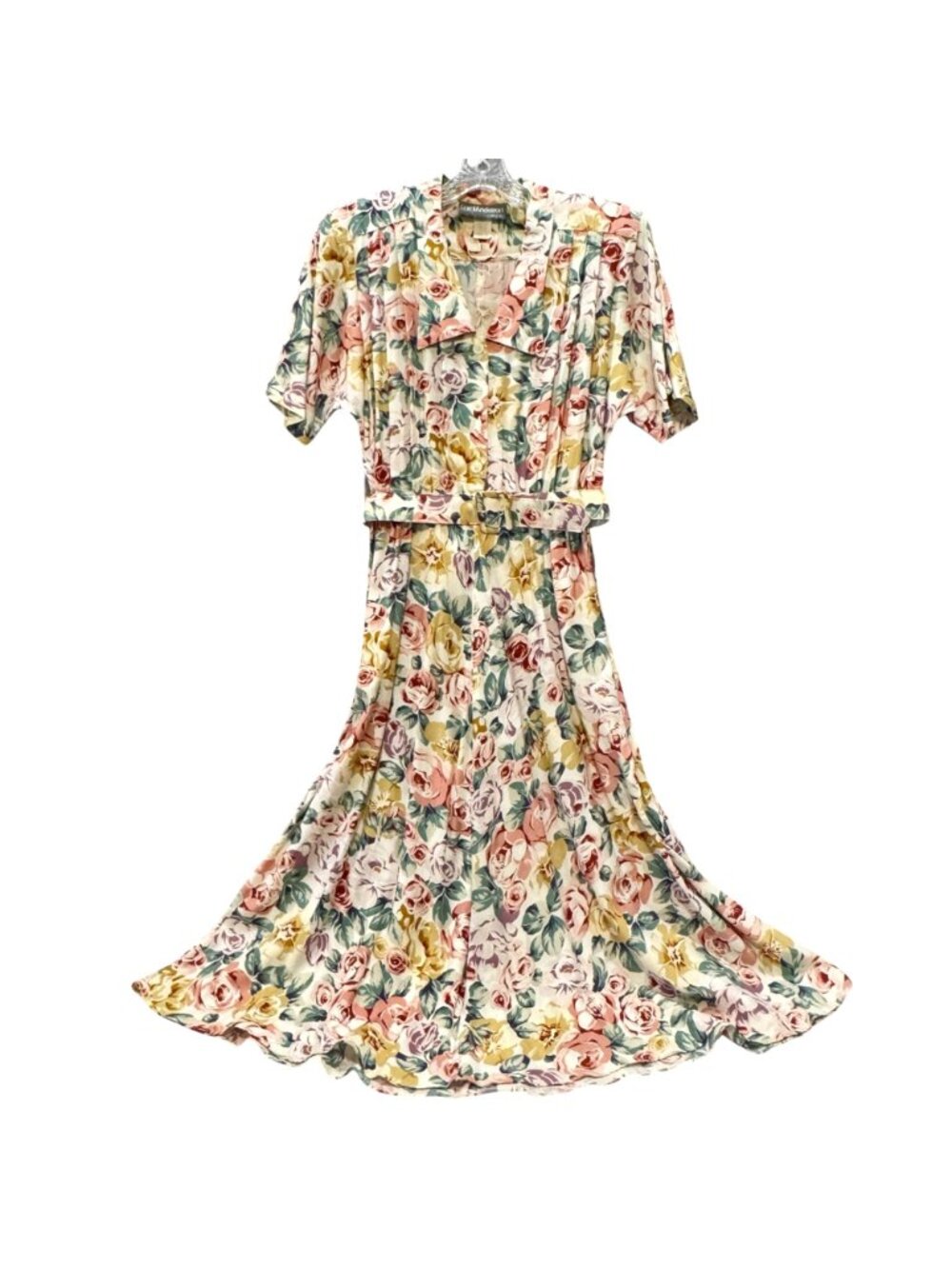 True Vintage Carol Anderson Floral Midi Maxi Dress Size 10 Garden Cottagecore - Picture 2 of 13